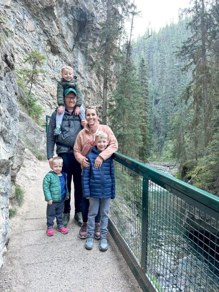Johnston Canyon hike during Banff with kids itinerary